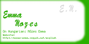 emma mozes business card